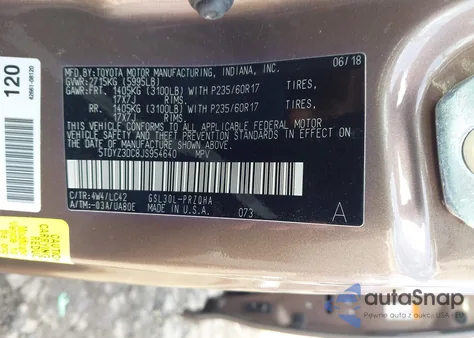 2018 Toyota Sienna Xle 8 Passenger z USA, uszkodzony, nr VIN 5TDYZ3DC8JS954640